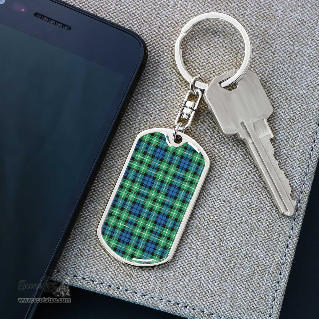 ScotsTee Shop Scottish Graham of Montrose Ancient Clan Dog Tag Pendant Tartan Luxury Keychain - Personalized Engraving