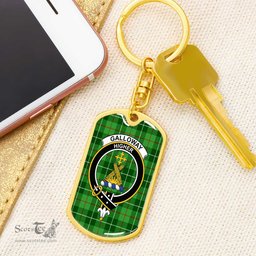 ScotsTee Shop Scottish Galloway District Clan Crest Dog Tag Pendant Tartan Luxury Keychain - Personalized Engraving