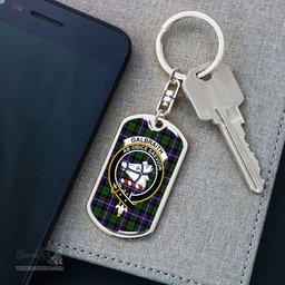 ScotsTee Shop Scottish Galbraith Modern Clan Crest Dog Tag Pendant Tartan Luxury Keychain - Personalized Engraving