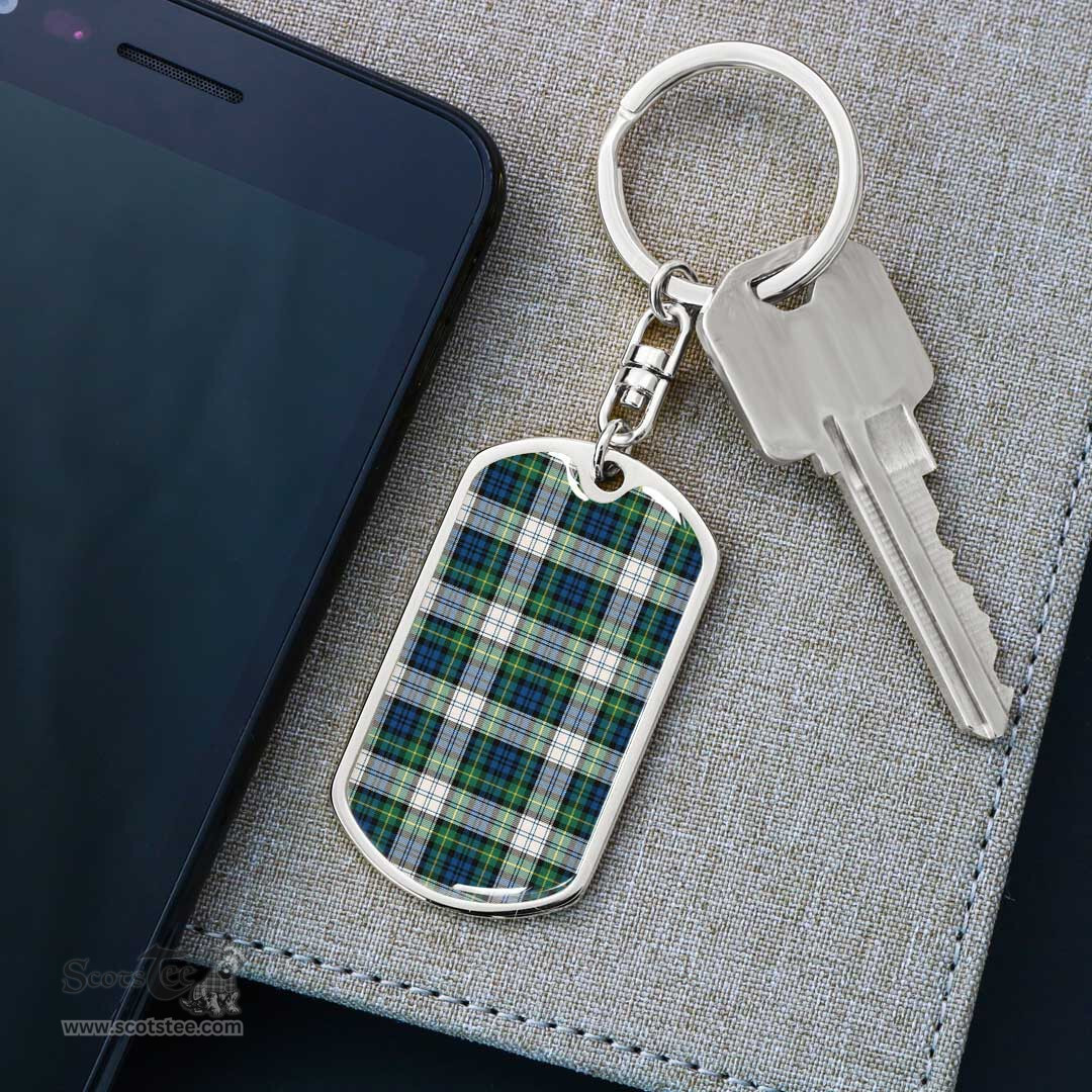 ScotsTee Shop Scottish Gordon Dress Ancient Clan Dog Tag Pendant Tartan Luxury Keychain - Personalized Engraving
