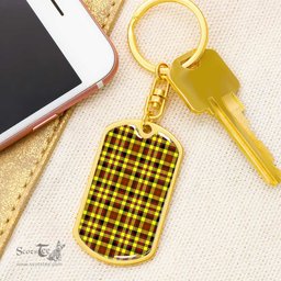 ScotsTee Shop Scottish Jardine Clan Dog Tag Pendant Tartan Luxury Keychain - Personalized Engraving