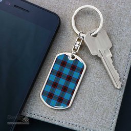 ScotsTee Shop Scottish Home Ancient Clan Dog Tag Pendant Tartan Luxury Keychain - Personalized Engraving