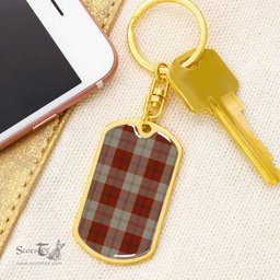 ScotsTee Shop Scottish Davidson Dress Dancers Clan Dog Tag Pendant Tartan Luxury Keychain - Personalized Engraving