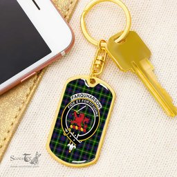 ScotsTee Shop Scottish Farquharson Modern Clan Crest Dog Tag Pendant Tartan Luxury Keychain - Personalized Engraving