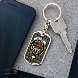ScotsTee Shop Scottish Graham of Menteith Weathered Clan Crest Dog Tag Pendant Tartan Luxury Keychain - Personalized Engraving