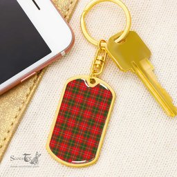 ScotsTee Shop Scottish Hay Modern Clan Dog Tag Pendant Tartan Luxury Keychain - Personalized Engraving