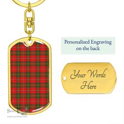 ScotsTee Shop Scottish Hay Modern Clan Dog Tag Pendant Tartan Luxury Keychain - Personalized Engraving