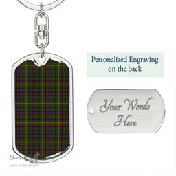 ScotsTee Shop Scottish Hall Clan Dog Tag Pendant Tartan Luxury Keychain - Personalized Engraving