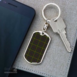 ScotsTee Shop Scottish Hall Clan Dog Tag Pendant Tartan Luxury Keychain - Personalized Engraving
