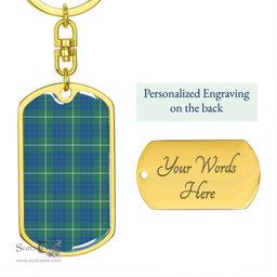 ScotsTee Shop Scottish Hamilton Hunting Ancient Clan Dog Tag Pendant Tartan Luxury Keychain - Personalized Engraving