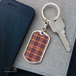 ScotsTee Shop Scottish Jacobite Clan Dog Tag Pendant Tartan Luxury Keychain - Personalized Engraving
