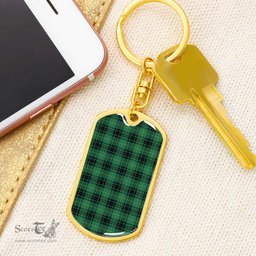 ScotsTee Shop Scottish MacArthur Ancient Clan Dog Tag Pendant Tartan Luxury Keychain - Personalized Engraving