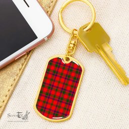 ScotsTee Shop Scottish MacColl Modern Clan Dog Tag Pendant Tartan Luxury Keychain - Personalized Engraving