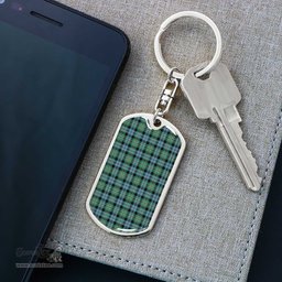 ScotsTee Shop Scottish Melville Clan Dog Tag Pendant Tartan Luxury Keychain - Personalized Engraving