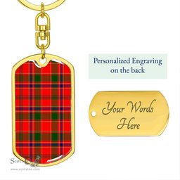ScotsTee Shop Scottish Munro Modern Clan Dog Tag Pendant Tartan Luxury Keychain - Personalized Engraving
