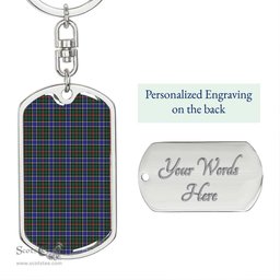 ScotsTee Shop Scottish Ogilvie Hunting Modern Clan Dog Tag Pendant Tartan Luxury Keychain - Personalized Engraving