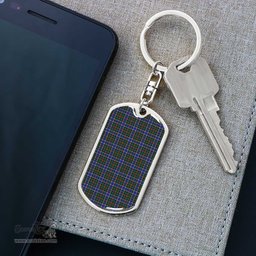 ScotsTee Shop Scottish Ogilvie Hunting Modern Clan Dog Tag Pendant Tartan Luxury Keychain - Personalized Engraving