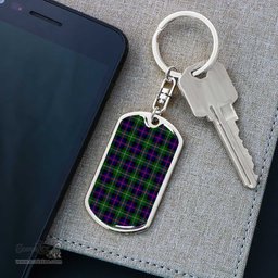 ScotsTee Shop Scottish Malcolm Modern Clan Dog Tag Pendant Tartan Luxury Keychain - Personalized Engraving