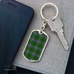 ScotsTee Shop Scottish Pringle Clan Dog Tag Pendant Tartan Luxury Keychain - Personalized Engraving