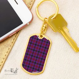 ScotsTee Shop Scottish Montgomery Modern Clan Dog Tag Pendant Tartan Luxury Keychain - Personalized Engraving