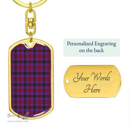 ScotsTee Shop Scottish Montgomery Modern Clan Dog Tag Pendant Tartan Luxury Keychain - Personalized Engraving