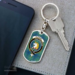 ScotsTee Shop Scottish Oliphant Ancient Clan Crest Dog Tag Pendant Tartan Luxury Keychain - Personalized Engraving