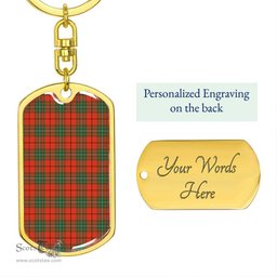 ScotsTee Shop Scottish MacAulay Ancient Clan Dog Tag Pendant Tartan Luxury Keychain - Personalized Engraving