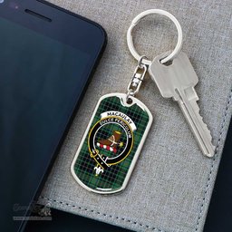 ScotsTee Shop Scottish MacAulay Hunting Ancient Clan Crest Dog Tag Pendant Tartan Luxury Keychain - Personalized Engraving