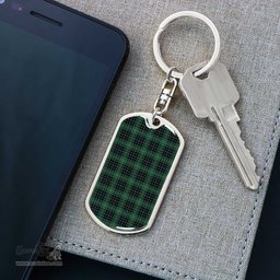 ScotsTee Shop Scottish MacAulay Hunting Ancient Clan Dog Tag Pendant Tartan Luxury Keychain - Personalized Engraving