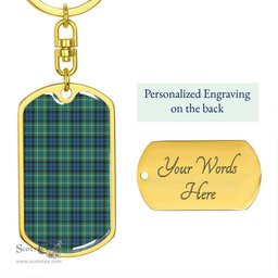 ScotsTee Shop Scottish MacNeill of Colonsay Ancient Clan Dog Tag Pendant Tartan Luxury Keychain - Personalized Engraving
