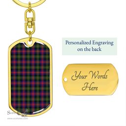 ScotsTee Shop Scottish Logan Modern Clan Dog Tag Pendant Tartan Luxury Keychain - Personalized Engraving