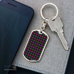ScotsTee Shop Scottish Logan Modern Clan Dog Tag Pendant Tartan Luxury Keychain - Personalized Engraving