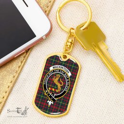 ScotsTee Shop Scottish MacKintosh Hunting Modern Clan Crest Dog Tag Pendant Tartan Luxury Keychain - Personalized Engraving
