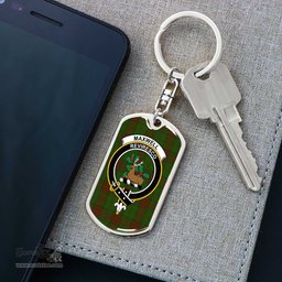 ScotsTee Shop Scottish Maxwell Hunting Clan Crest Dog Tag Pendant Tartan Luxury Keychain - Personalized Engraving