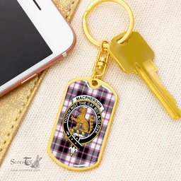 ScotsTee Shop Scottish MacPherson Hunting Modern Clan Crest Dog Tag Pendant Tartan Luxury Keychain - Personalized Engraving