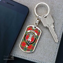 ScotsTee Shop Scottish MacLean of Duart Modern Clan Crest Dog Tag Pendant Tartan Luxury Keychain - Personalized Engraving
