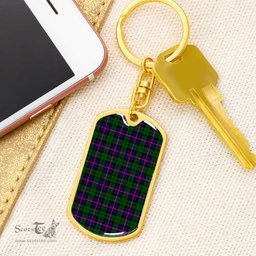ScotsTee Shop Scottish Morrison Modern Clan Dog Tag Pendant Tartan Luxury Keychain - Personalized Engraving