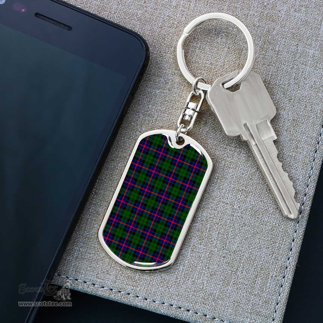 ScotsTee Shop Scottish Morrison Modern Clan Dog Tag Pendant Tartan Luxury Keychain - Personalized Engraving