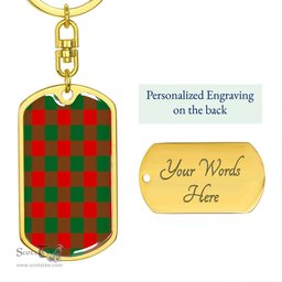 ScotsTee Shop Scottish Moncrieffe Clan Dog Tag Pendant Tartan Luxury Keychain - Personalized Engraving