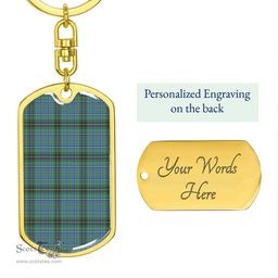 ScotsTee Shop Scottish MacInnes Ancient Clan Dog Tag Pendant Tartan Luxury Keychain - Personalized Engraving