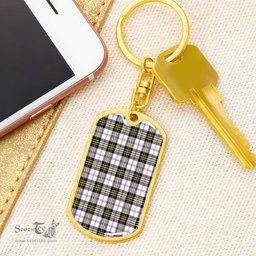 ScotsTee Shop Scottish MacPherson Dress Modern Clan Dog Tag Pendant Tartan Luxury Keychain - Personalized Engraving