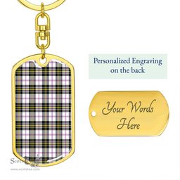 ScotsTee Shop Scottish MacPherson Dress Modern Clan Dog Tag Pendant Tartan Luxury Keychain - Personalized Engraving