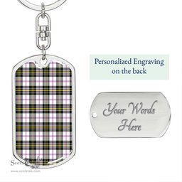 ScotsTee Shop Scottish MacPherson Dress Modern Clan Dog Tag Pendant Tartan Luxury Keychain - Personalized Engraving