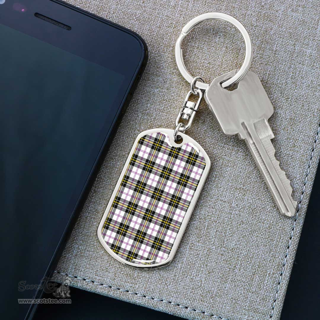 ScotsTee Shop Scottish MacPherson Dress Modern Clan Dog Tag Pendant Tartan Luxury Keychain - Personalized Engraving