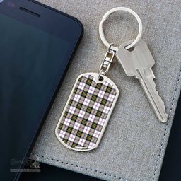 ScotsTee Shop Scottish MacPherson Dress Modern Clan Dog Tag Pendant Tartan Luxury Keychain - Personalized Engraving
