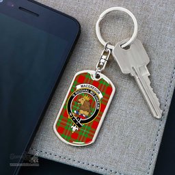 ScotsTee Shop Scottish MacGregor Modern Clan Crest Dog Tag Pendant Tartan Luxury Keychain - Personalized Engraving