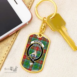 ScotsTee Shop Scottish Muirhead Clan Crest Dog Tag Pendant Tartan Luxury Keychain - Personalized Engraving