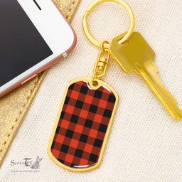 ScotsTee Shop Scottish Rob Roy MacGregor Ancient Clan Dog Tag Pendant Tartan Luxury Keychain - Personalized Engraving