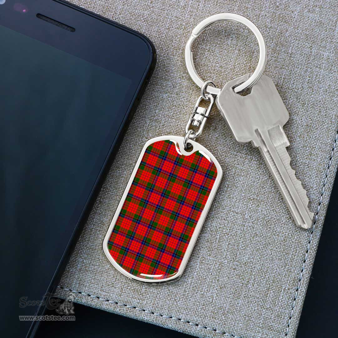 ScotsTee Shop Scottish Nicolson Modern Clan Dog Tag Pendant Tartan Luxury Keychain - Personalized Engraving