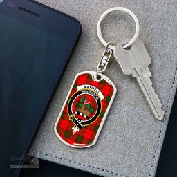 ScotsTee Shop Scottish Maxwell Modern Clan Crest Dog Tag Pendant Tartan Luxury Keychain - Personalized Engraving